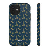 Gold Anchors-Phone Case-Printify-iPhone 12-Matte-Movvy