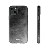 Grayscale Brushstrokes-Phone Case-Printify-iPhone 14 Plus-Glossy-Movvy