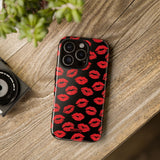 Red Lips (Black)-Phone Case-Printify-Movvy