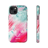 Aquaberry Brushstrokes-Phone Case-Printify-iPhone 14 Plus-Matte-Movvy