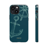 Wheel and Anchor-Phone Case-Printify-iPhone 13 Mini-Glossy-Movvy