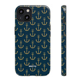 Gold Anchors-Phone Case-Printify-iPhone 13-Glossy-Movvy