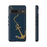 Gold Chained Anchor-Phone Case-Printify-Google Pixel 7-Glossy-Movvy