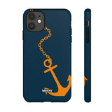 Orange Chained Anchor-Phone Case-Printify-iPhone 11-Glossy-Movvy
