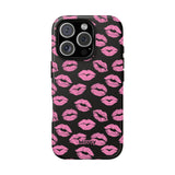 Pink Lips (Black)-Phone Case-Printify-iPhone 16 Pro-Matte-Movvy