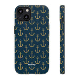 Gold Anchors-Phone Case-Printify-iPhone 13-Matte-Movvy