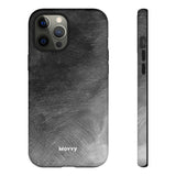 Grayscale Brushstrokes-Phone Case-Printify-iPhone 12 Pro Max-Matte-Movvy