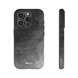 Grayscale Brushstrokes-Phone Case-Printify-iPhone 15 Pro-Matte-Movvy