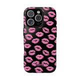 Pink Lips (Black)-Phone Case-Printify-iPhone 16 Pro-Glossy-Movvy