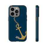 Gold Chained Anchor-Phone Case-Printify-iPhone 14 Pro-Glossy-Movvy