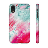 Aquaberry Brushstrokes-Phone Case-Printify-iPhone XR-Glossy-Movvy