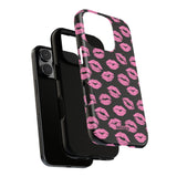Pink Lips (Black)-Phone Case-Printify-Movvy