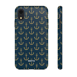 Gold Anchors-Phone Case-Printify-iPhone XR-Matte-Movvy