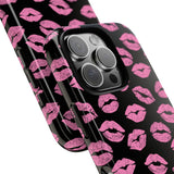 Pink Lips (Black)-Phone Case-Printify-Movvy