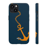 Orange Chained Anchor-Phone Case-Printify-iPhone 13-Matte-Movvy