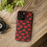 Red Lips (Black)-Phone Case-Printify-Movvy