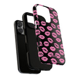 Pink Lips (Black)-Phone Case-Printify-Movvy