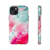 Aquaberry Brushstrokes-Phone Case-Printify-iPhone 14 Plus-Glossy-Movvy