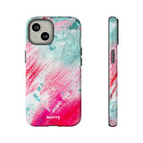Aquaberry Brushstrokes-Phone Case-Printify-iPhone 14-Glossy-Movvy