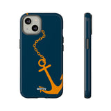 Orange Chained Anchor-Phone Case-Printify-iPhone 14-Glossy-Movvy