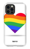 Rainbow Heart-Phone Case-Prodigi-iPhone 12 Pro-Tough-Gloss-Movvy