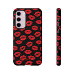 Red Lips (Black)-Phone Case-Samsung Galaxy S23 Plus-Matte-Movvy