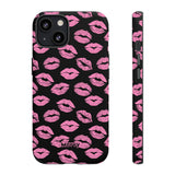 Pink Lips (Black)-Phone Case-iPhone 13-Matte-Movvy