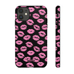Pink Lips (Black)-Phone Case-iPhone 11-Matte-Movvy