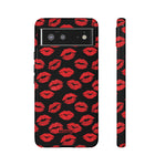 Red Lips (Black)-Phone Case-Google Pixel 6-Glossy-Movvy