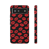 Red Lips (Black)-Phone Case-Google Pixel 6-Glossy-Movvy