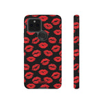 Red Lips (Black)-Phone Case-Google Pixel 5 5G-Glossy-Movvy