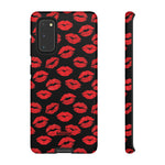 Red Lips (Black)-Phone Case-Samsung Galaxy S20-Glossy-Movvy