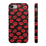 Red Lips (Black)-Phone Case-iPhone 8-Matte-Movvy