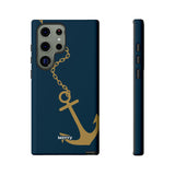 Gold Chained Anchor-Phone Case-Samsung Galaxy S23 Ultra-Glossy-Movvy