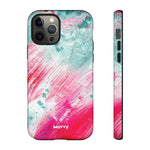 Aquaberry Brushstrokes-Phone Case-iPhone 12 Pro-Matte-Movvy