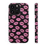 Pink Lips (Black)-Phone Case-iPhone 13 Pro-Matte-Movvy