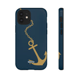 Gold Chained Anchor-Phone Case-iPhone 12 Mini-Glossy-Movvy