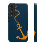 Orange Chained Anchor-Phone Case-Samsung Galaxy S22-Glossy-Movvy
