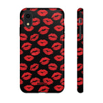 Red Lips (Black)-Phone Case-iPhone XR-Glossy-Movvy