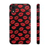 Red Lips (Black)-Phone Case-iPhone XR-Glossy-Movvy