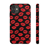Red Lips (Black)-Phone Case-iPhone 11-Glossy-Movvy