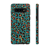 Turquoise Leopard-Phone Case-Samsung Galaxy S10-Matte-Movvy