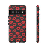 Red Lips (Black)-Phone Case-Google Pixel 6 Pro-Matte-Movvy