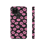 Pink Lips (Black)-Phone Case-Google Pixel 5 5G-Matte-Movvy