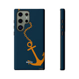 Orange Chained Anchor-Phone Case-Samsung Galaxy S23 Ultra-Glossy-Movvy