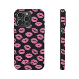 Pink Lips (Black)-Phone Case-iPhone 15 Pro Max-Matte-Movvy