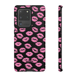Pink Lips (Black)-Phone Case-Samsung Galaxy S20 Ultra-Matte-Movvy