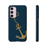 Gold Chained Anchor-Phone Case-Samsung Galaxy S23 Plus-Matte-Movvy