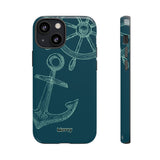 Wheel and Anchor-Phone Case-iPhone 13 Mini-Glossy-Movvy