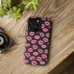 Pink Lips (Black)-Phone Case-Printify-Movvy